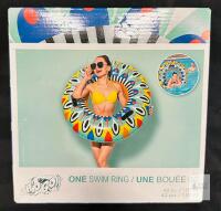 Bestway H2OGO! Flirty Fiesta Swim Ring, 42 in, Vibrant Aztec-Inspired Graphics, Ages 12+, Repair Patch