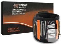 NEW Magnetic Wristband, 15 Strong Magnets, 1680D Polyester, Adjustable Velcro, One Size Fits Most