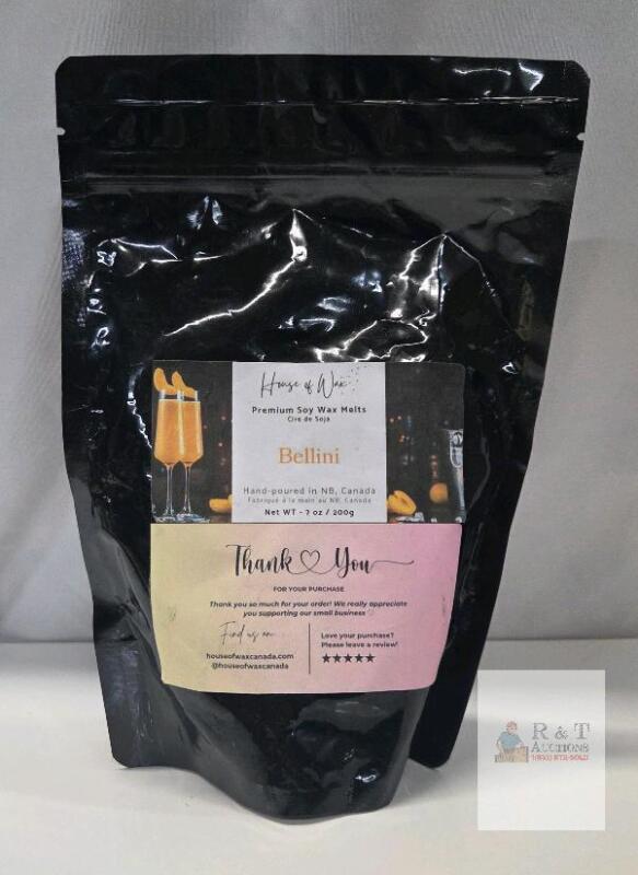House of Wax Bellini Soy Wax Melts 200g - Premium Scent, Resealable Pouch, Hand-poured Canada