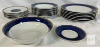 Joshua Maxwell Studio Allure Fine Porcelain Dinnerware Set, Blue & Gold, China,