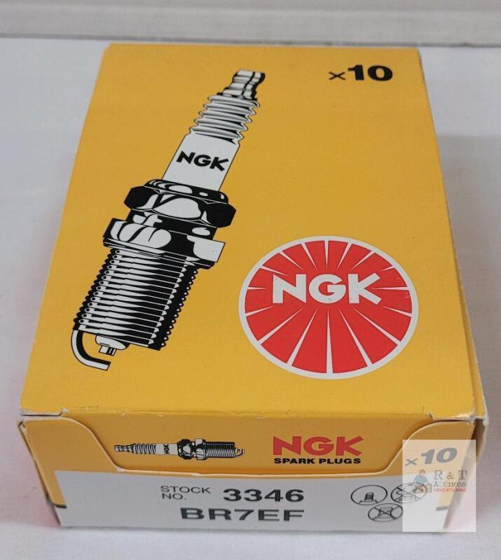 NEW NGK BR7EF Spark Plugs, Stock No. 3346, 10-Pack, 14mm Thread, 19mm Reach, Nickel Electrode
