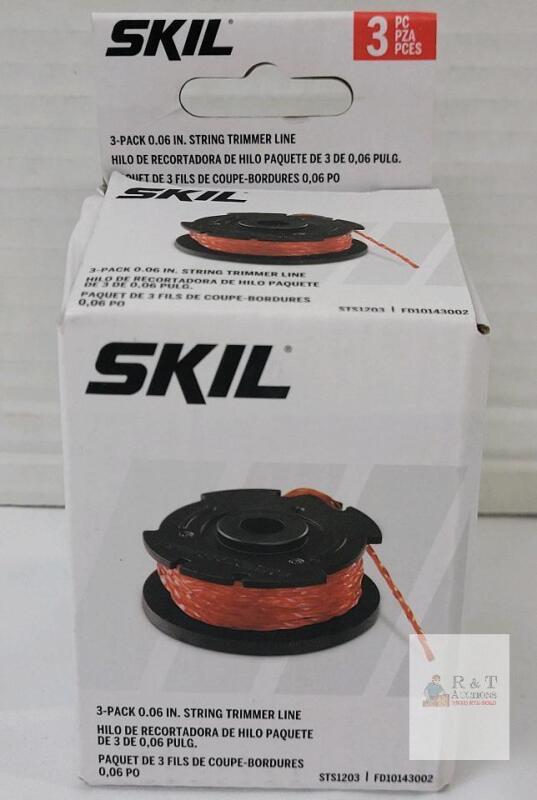 NEW SKIL STS1203 3-Pack 0.06 in String Trimmer Spool, 16.4 ft Nylon Line, FD10143002