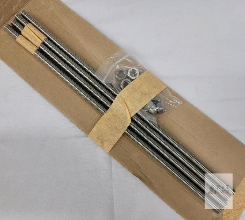 NEW 4x Arwnnklo 304 Stainless Steel Threaded Rods M8 x 12in (305mm) w/ 4 Nuts X004NKS58D