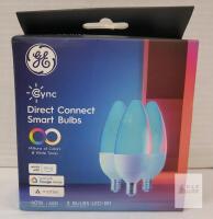 NEW GE Cync B11 Smart LED Bulbs 3-Pack, Wi-Fi, Candelabra, 450 Lumens, RGBW, Alexa/Google Compatible