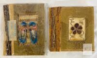 Handmade Indonesian Leaf Photo Albums, Flip-Flop/Floral Covers, 8.5"x8.5", 20 Pages