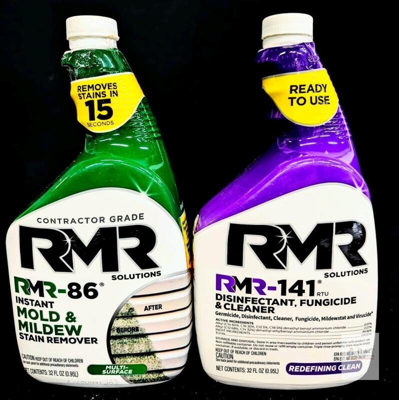 RMR Solutions RMR-86 Mold Stain Remover & RMR-141 Disinfectant Cleaner, 32oz Each, Contractor Grade