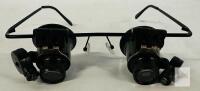 Binocular Magnifier Glasses 10X LED Jeweler Watchmaker Loupes Flip-Up Lens Adjustable, Metal Frame