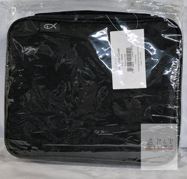 NEW Divinity Basic Bible Cover XXL Black Polyester Fits Large Bibles 11.5"x10" Zipper Handle