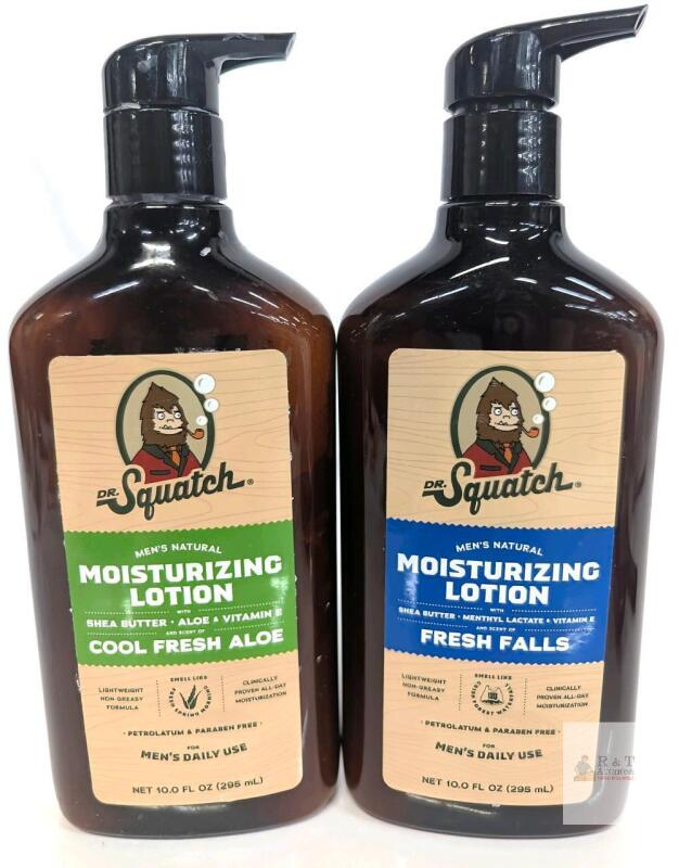 Dr. Squatch Men&rsquo;s Natural Moisturizing Lotion 10oz - Cool Fresh Aloe & Fresh Falls, Pump Bottles