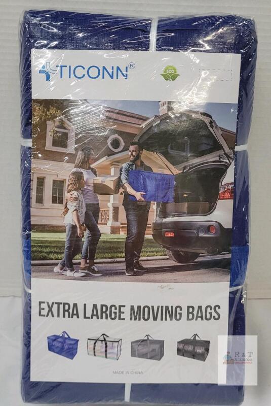NEW 6 Pack Extra Large Moving Bags 27.5"x14"x13" Blue, Heavy Duty Zippered Storage Totes
