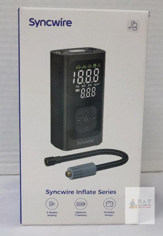 Syncwire Inflate 190 Portable Inflator Air Pump, Digital Display, 5200mAh Battery, 150 PSI