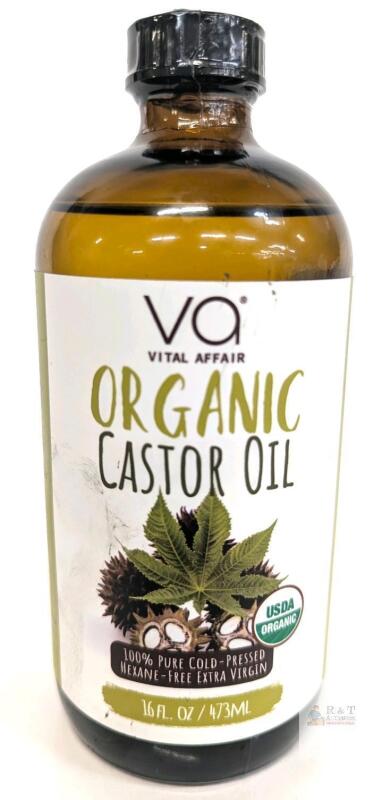 Vital Affair Organic Castor Oil 16 fl. oz, 100% Pure, Cold-Pressed, Unrefined, USDA Organic