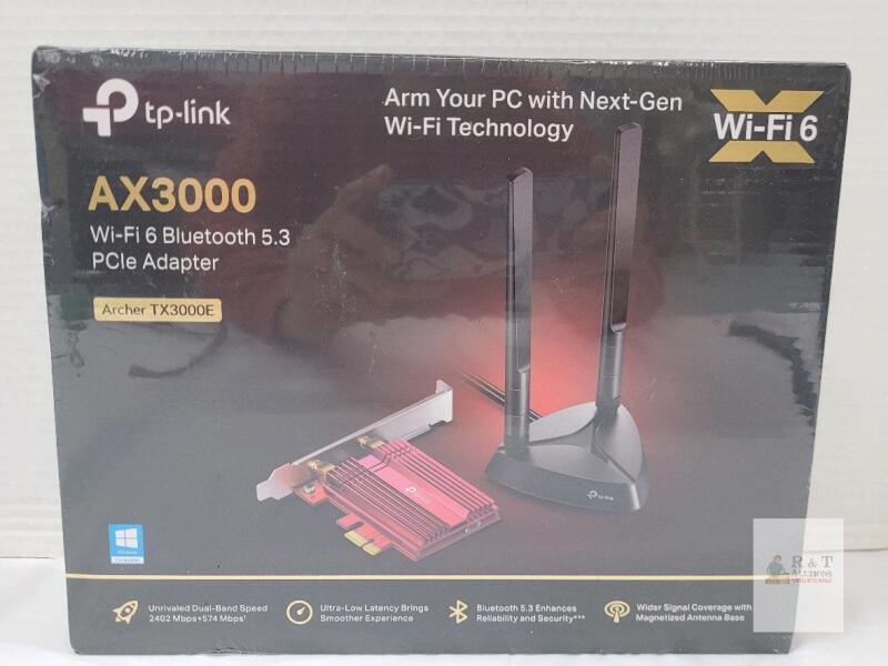 NEW TP-Link Archer TX3000E AX3000 PCIe Wi-Fi 6 Adapter Bluetooth 5.3 Dual Band WPA3 Antennas New