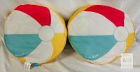 S&CO Home Outdoor Beach Ball Decorative Pillows, 16"x16", UV & Water Resistant, Set of 2