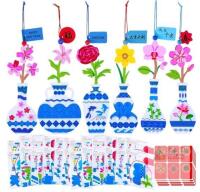 Winlyn 24 Sets Chinese Ming Vase Craft Kits, Hanging Ornament Art Activity, EVA Foam, Age 6+, #8811H