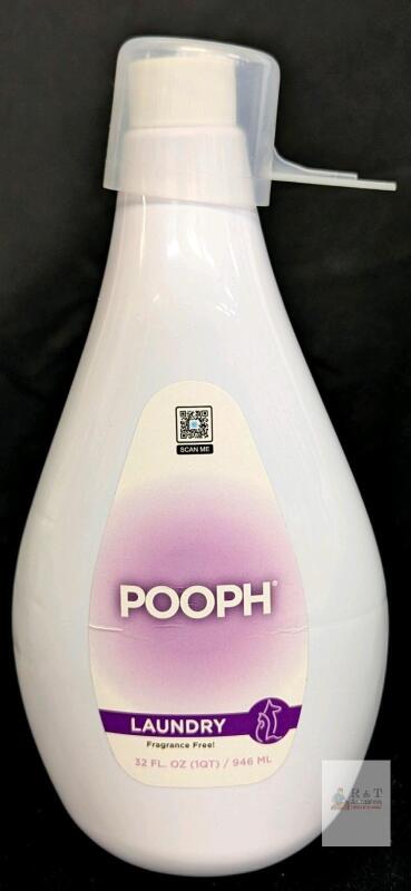 NEW Pooph Pet Laundry Odor Eliminator, Fragrance Free, 32 fl. oz. Bottle, 10-2026 Exp, Lot# 2516354