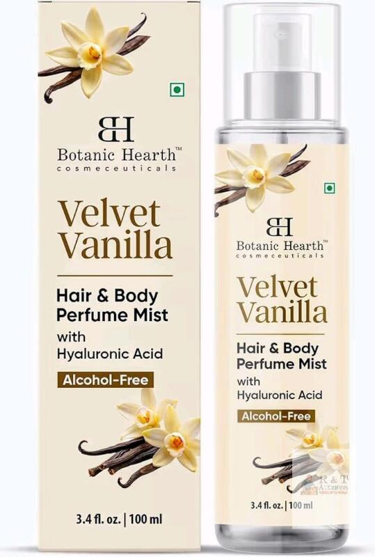 NEW Botanic Hearth Velvet Vanilla Hair & Body Perfume Mist 3.4 fl. oz Alcohol-Free with Hyaluronic Acid
