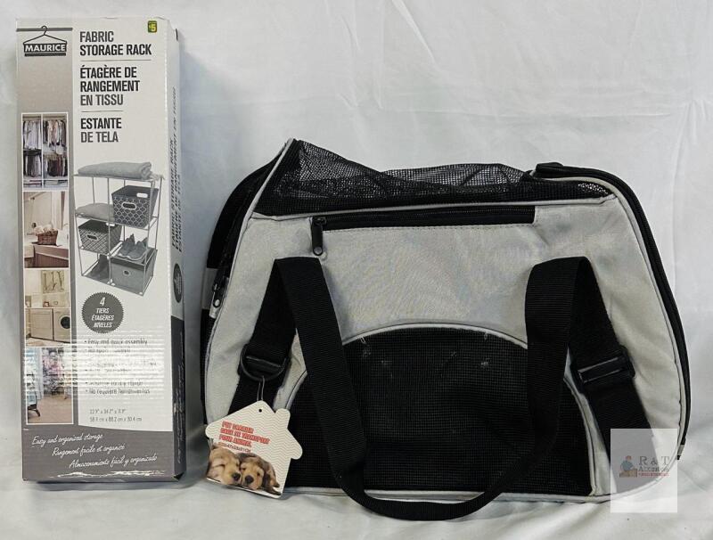 Soft-Sided Pet Carrier Bag, 18.5"x9"x12.2", Black & Gray, Mesh Ventilation, Reflective Trim