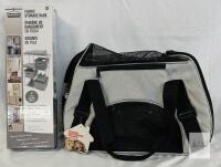 Soft-Sided Pet Carrier Bag, 18.5"x9"x12.2", Black & Gray, Mesh Ventilation, Reflective Trim