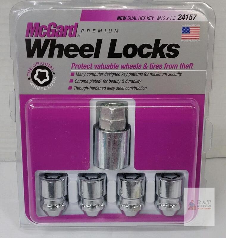 NEW McGard Premium Wheel Locks 24157, M12 x 1.5, Dual Hex (19mm/21mm), 4 Locks + 1 Key, USA Made