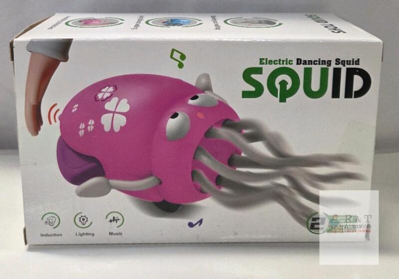 NEW Electric Dancing Squid Toy 158-21C, Rechargeable, Music & Lights, SHANTOU CHANGXING, Blue/Purple/Grey