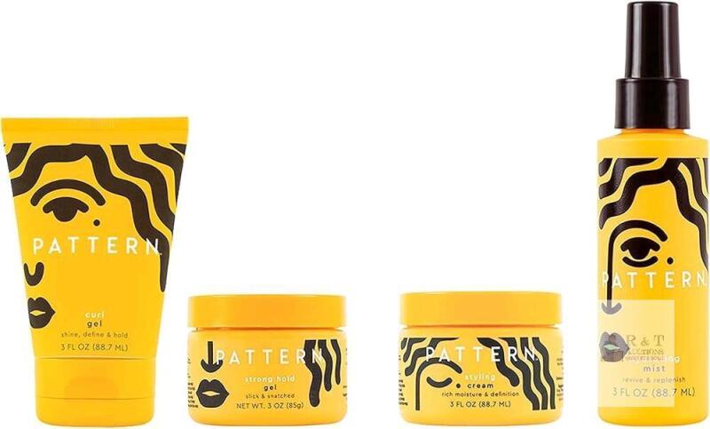 NEW PATTERN Mini Stylers Kit | Curl Gel, Strong Hold Gel, Styling Cream, Hydrating Mist, 4pc Set, 3 oz Each