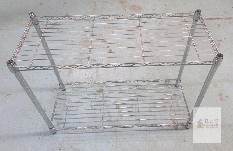 30"x13"x28" 2-Tier Chrome Steel Wire Shelving Rack, Adjustable Shelves, Leveling Feet