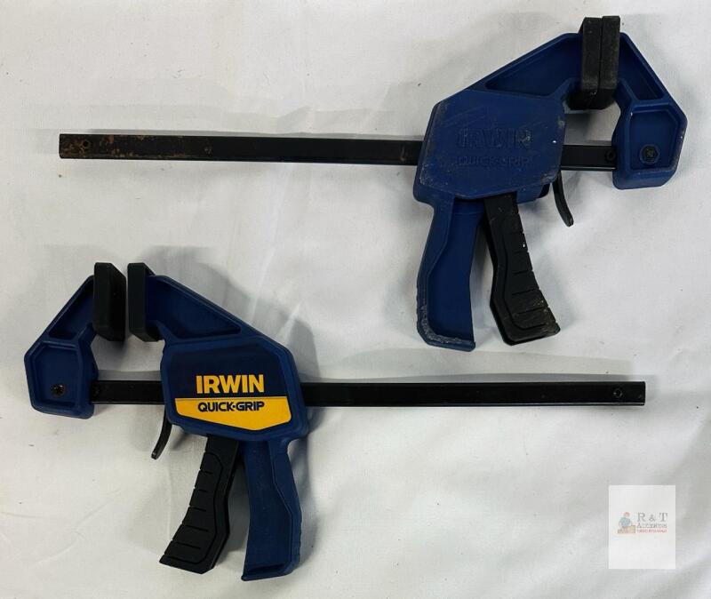 IRWIN Quick-Grip 12-Inch Bar Clamps, One-Handed, Medium Duty, Set of 2, 300 lbs Clamping Force