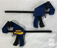 IRWIN Quick-Grip 12-Inch Bar Clamps, One-Handed, Medium Duty, Set of 2, 300 lbs Clamping Force