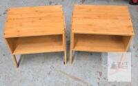 PIET 01 Bamboo End Tables, 17.5" Tall, 1 Shelf, Pair, Natural Finish, By BEST INNOVATION
