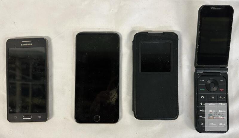 Apple iPhone 6s, Samsung Galaxy J2, ZTE Flip, BlackBerry DTEK50 - Lot of 4 Mobile Phones AS IS