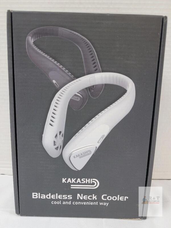 NEW F70 Bladeless Neck Cooler, 6000mAh Battery, 5W Power, White, USB Rechargeable