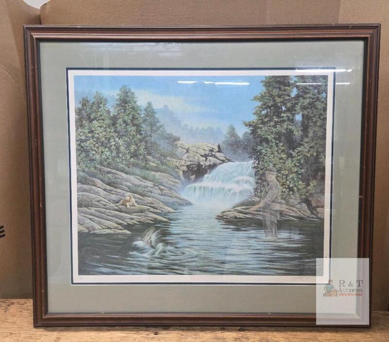 James Lumbers Signed Limited Edition Print 312/390, 1986, Framed 36"x32", COA Emboss