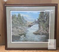 James Lumbers Signed Limited Edition Print 312/390, 1986, Framed 36"x32", COA Emboss