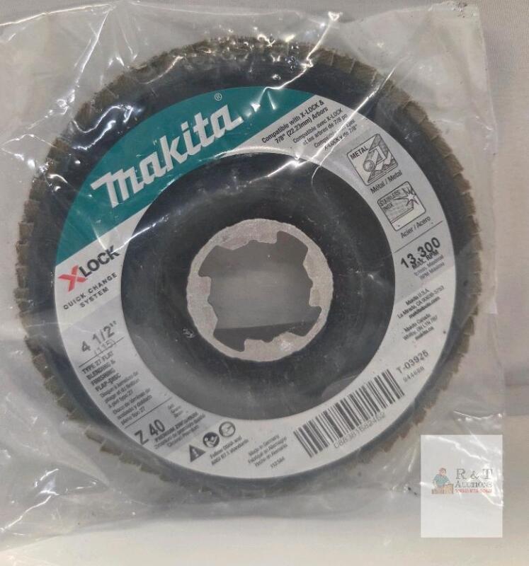 NEW Makita T-03975 X-LOCK Type 27 Flap Disc, 4-1/2", 40 Grit Zirconium, 13,300 RPM, Metal Grinding
