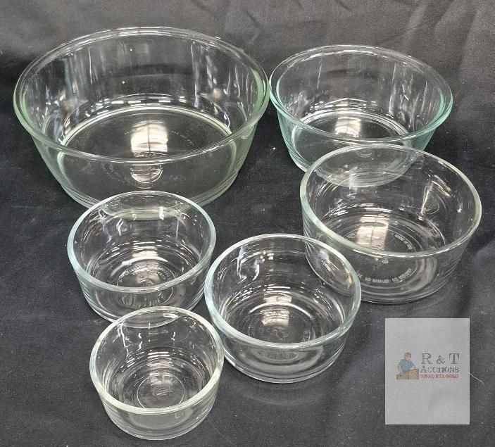Pyrex Clear Glass Mixing Bowls | Oven, Microwave, Dishwasher Safe | USA/Mexico Made
