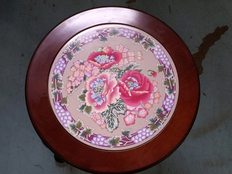 Floral Pedestal Table