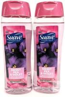 2 NEW Suave Essentials Sweet Pea & Violet Body Wash, 18 fl oz Bottles, 2-Pack, 10x Moisturizers