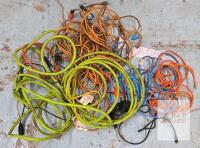 Assorted Heavy Duty 10&ndash;50 ft Outdoor Extension Cords, Multi-Color, 12/3&ndash;16/3 AWG, ~8-10 Pieces