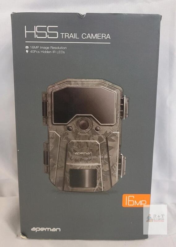 Apeman H55 Trail Camera | 16MP, 1080p, 0.5s Trigger, 65ft IR Night Vision, Serial X001Y5DXDR APPEAR UNUSED