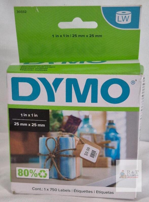 NEW DYMO 30332 LabelWriter Multi-Purpose Labels, 1"x1" (25mm x 25mm), 750 Labels, White, Permanent Adhesive
