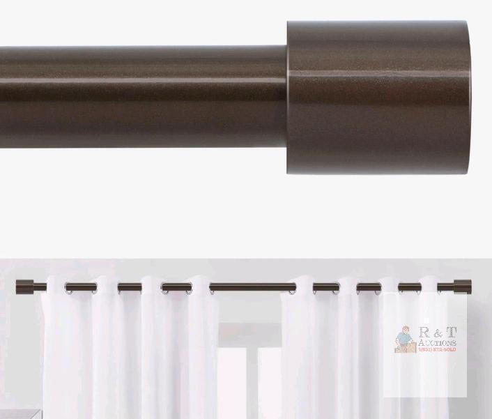 NEW HE!DEAR Curtain Rod, Bronze, Adjustable 36&ndash;88", Metal, 1" Diameter, Model 08 BR, Includes Brackets
