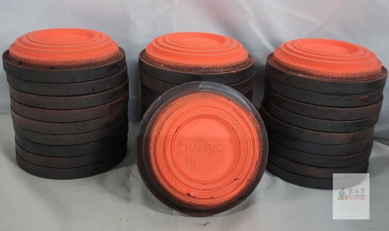 Champion 19 Standard 108mm Orange/Black Clay Targets, Approx. 28 Count, Trap/Skeet