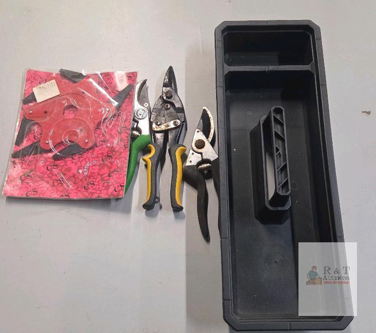 NEW Pruning Shears, Aviation Snip & Parts Kit with 19.5" Storage Tray MAINSUN Mixed Hand Tool Set
