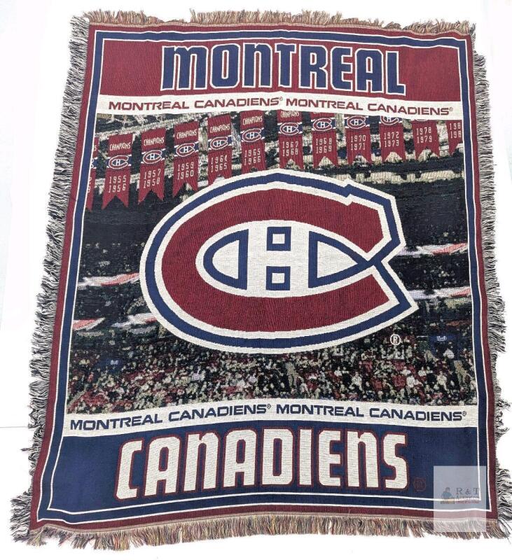 Montreal Canadiens NHL Woven Throw Blanket 64"x51", Polyester/Cotton, my TEAM my TOWN, CA 36528