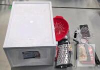 Sterilite 2365 Modular Storage Drawer with Assorted Kitchen Utensil Set & Grill Tools