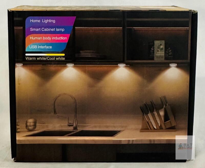 6 Pack Motion Sensor Under Cabinet Lights SKS-JZ-18, 3500K/4500K/6500K, USB, SMD 2835