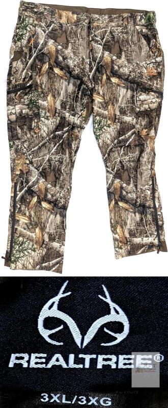 AS NEW Realtree Edge Hunting Pants 3XL RT Edge Dark Earth Waterproof Zipper Leg WP694