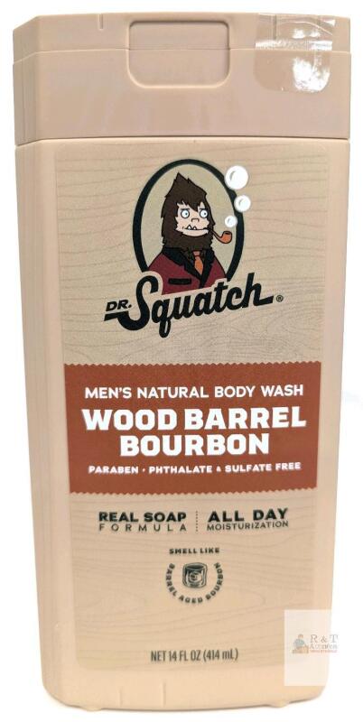 NEW Dr. Squatch Body Wash Wood Barrel Bourbon 14 fl oz Men's Natural, Paraben-Free, Real Soap, UPC 810095595721