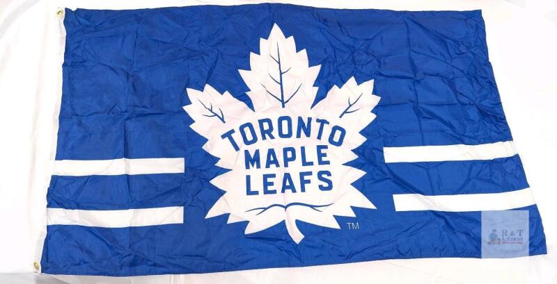 Toronto Maple Leafs 3x5 Ft Flag, Blue White Logo, NHL, Brass Grommets, Indoor Outdoor Polyester